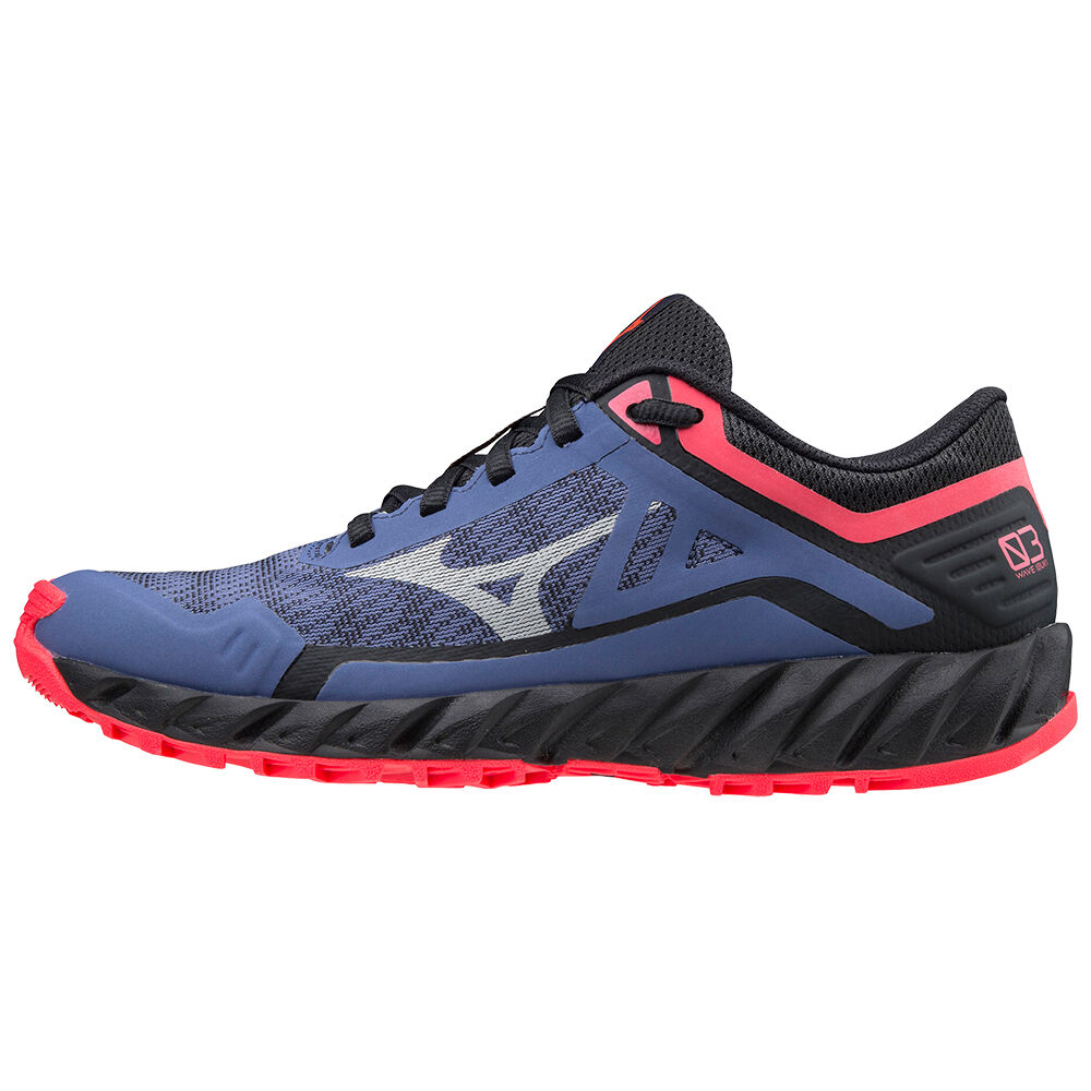 Mizuno Wave Ibuki 3 - Bayan Trail Koşu Ayakkabısı - Mavi/Siyah/Pembe Türkiye (XERZTV-935)